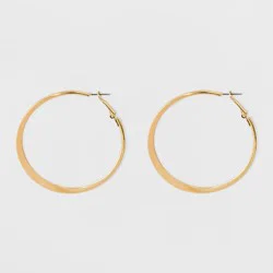 Large Knife Edge Hoop Earrings - A New Day™ Gold: Iron, Nickel-Free, 2.6" Length