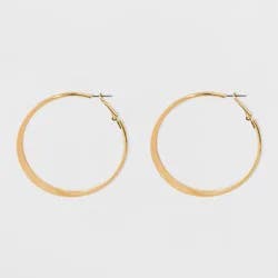 Large Knife Edge Hoop Earrings - A New Day™ Gold: Iron, Nickel-Free, 2.6" Length