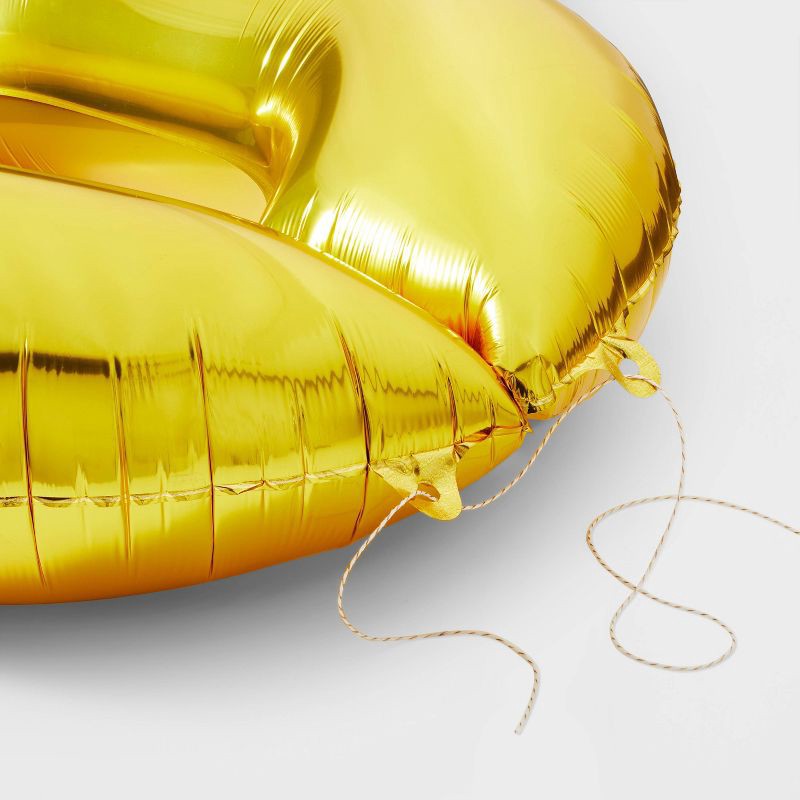 slide 3 of 4, 34" Number 0 Balloon - Spritz™: Light Gold Foil, Birthday Party Decor, Solid Pattern, All Ages, 1 ct