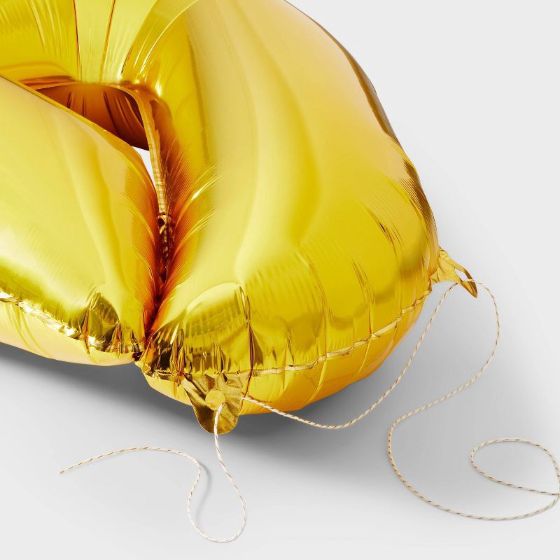 slide 3 of 4, 34" Number 4 Foil Balloon - Spritz™: Light Gold, Birthday Party Decor, Solid Pattern, All Ages, 1 ct