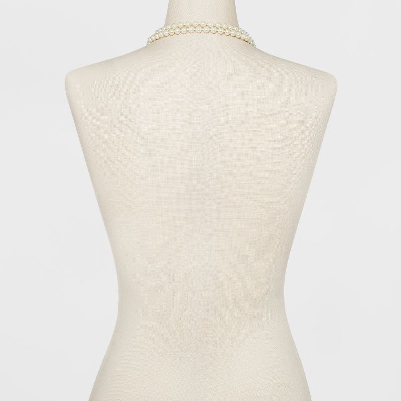 slide 3 of 3, Long Faux Pearl Necklace - A New Day™ Silver/White: 60-Inch Beaded Jewelry with 3-Inch Extender, Glass and Plastic Material, 1 ct