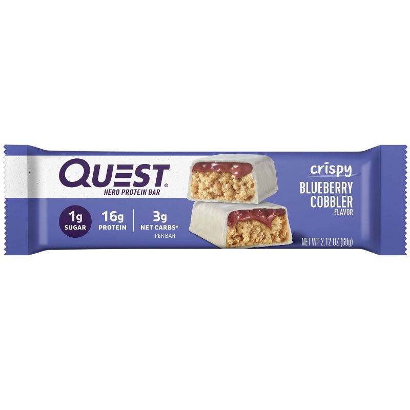 slide 4 of 7, Quest Nutrition 18g Crispy Protein Bar - Blueberry Cobbler - 4ct, 18 gram, 4 ct