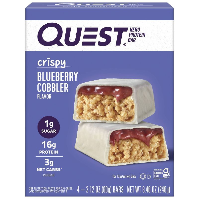 slide 1 of 7, Quest Nutrition Hero Protein Bar - Blueberry Cobbler - 4ct, 4 ct