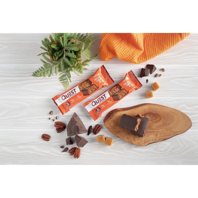 slide 5 of 5, Quest Nutrition 18g Crispy Hero Protein Bar - Chocolate Caramel Pecan - 4ct, 18 gram, 4 ct