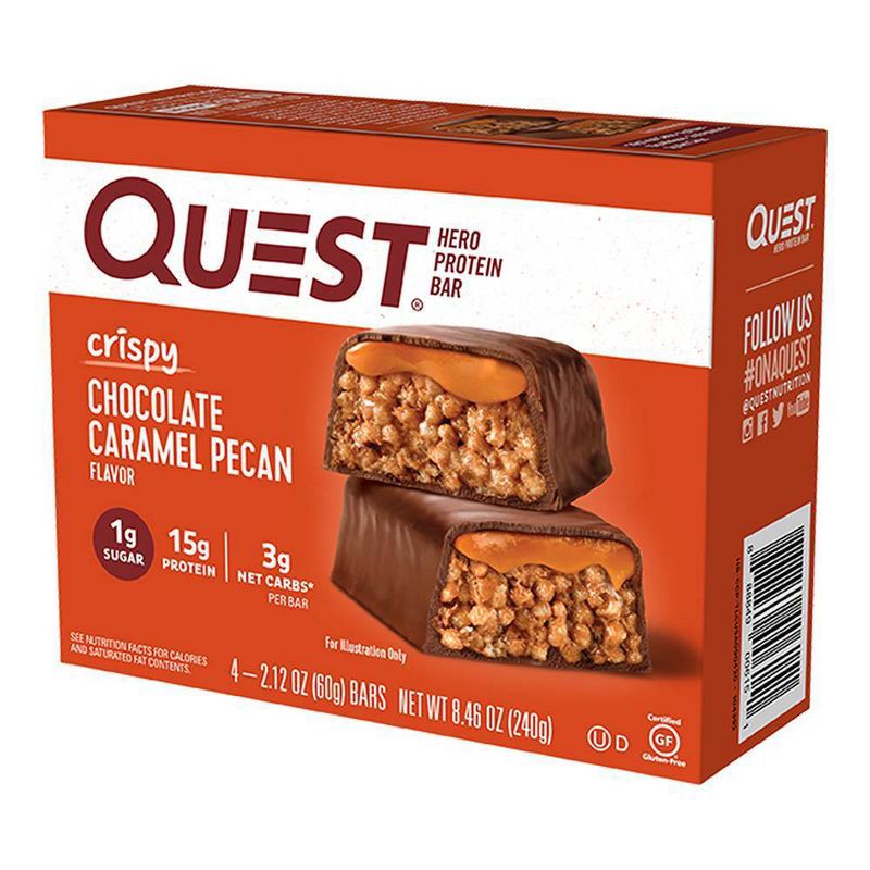 slide 1 of 5, Quest Nutrition 15g Hero Protein Bar - Crispy Chocolate Caramel Pecan - 4ct, 15 gram, 4 ct