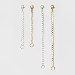 Chain Extenders For Necklace 4pc - A New Day™ Silver/Gold: Jewelry Accessories, Lobster Claw Clasp