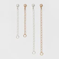 Chain Extenders For Necklace 4pc - A New Day™ Silver/Gold: Jewelry Accessories, Lobster Claw Clasp
