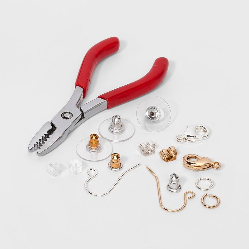slide 1 of 1, Jewelry Repair Kit - A New Day™ Gold: 67-Piece Set with Pliers, Steel, Plastic, Brass, Aluminum, Rubber Components, 1 ct