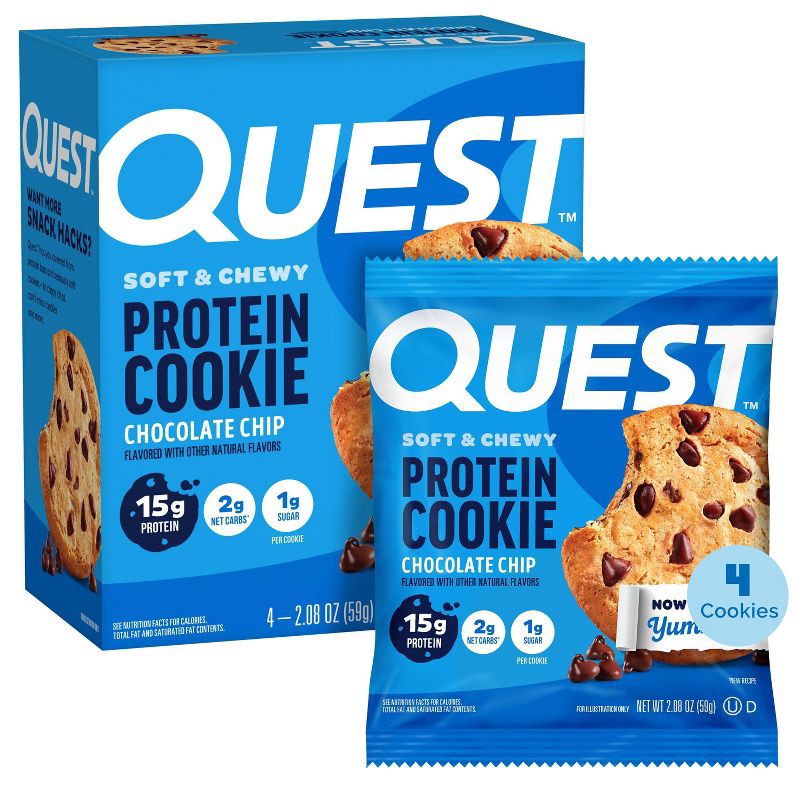slide 1 of 6, Quest Nutrition 15g Protein Cookie - Chocolate Chip Cookie - 4ct, 15 gram, 4 ct