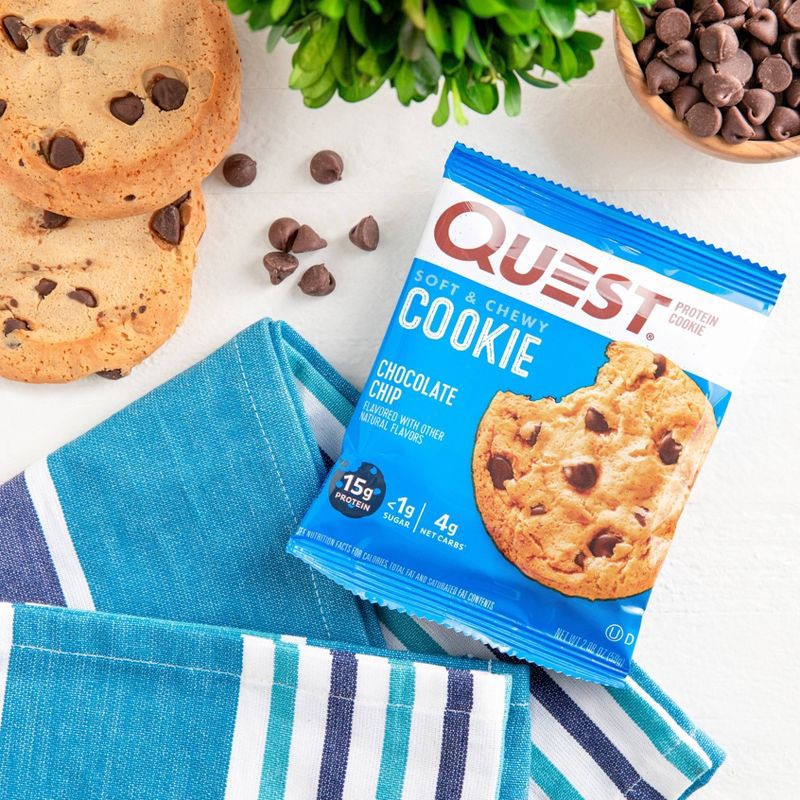 slide 5 of 7, Quest Nutrition 15g Protein Cookie - Chocolate Chip Cookie - 4ct, 15 gram, 4 ct