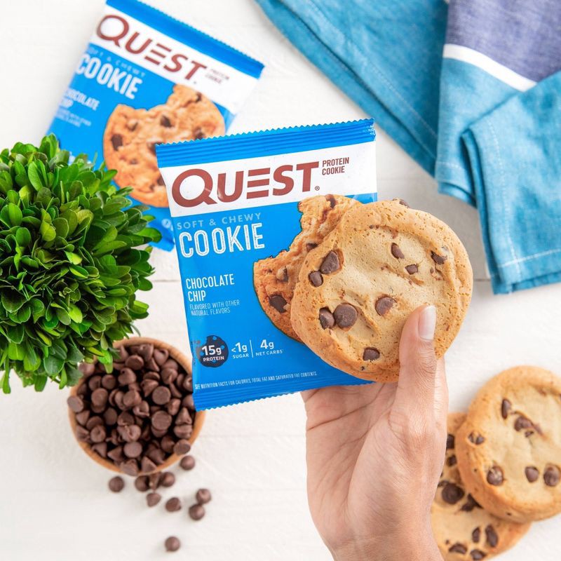 slide 6 of 7, Quest Nutrition 15g Protein Cookie - Chocolate Chip Cookie - 4ct, 15 gram, 4 ct