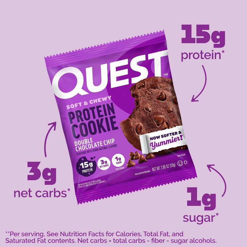 slide 8 of 9, Quest Nutrition Protein Cookie - Double Chocolate Chip - 4ct, 4 ct