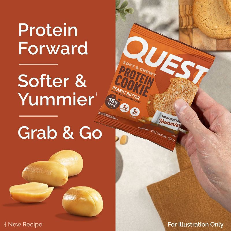 slide 5 of 9, Quest Nutrition Protein Cookie - Peanut Butter - 4ct, 4 ct