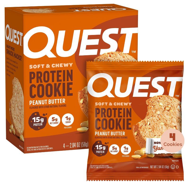 slide 1 of 9, Quest Nutrition Protein Cookie - Peanut Butter - 4ct, 4 ct