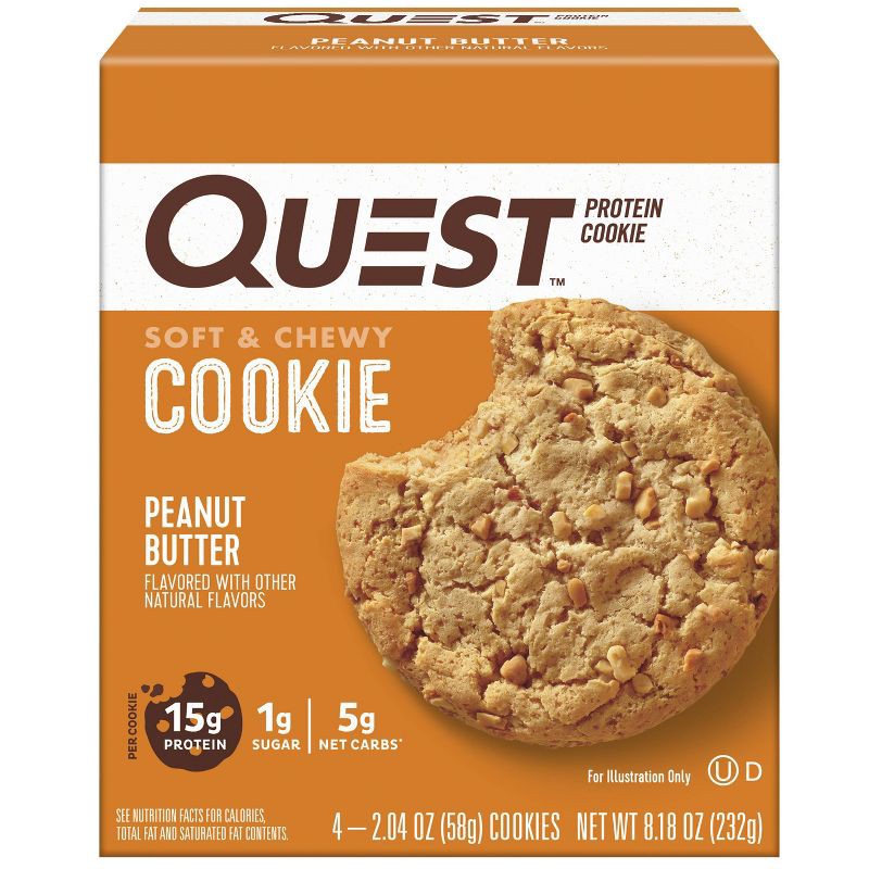 slide 1 of 7, Quest Nutrition Protein Cookie - Peanut Butter - 4ct, 4 ct