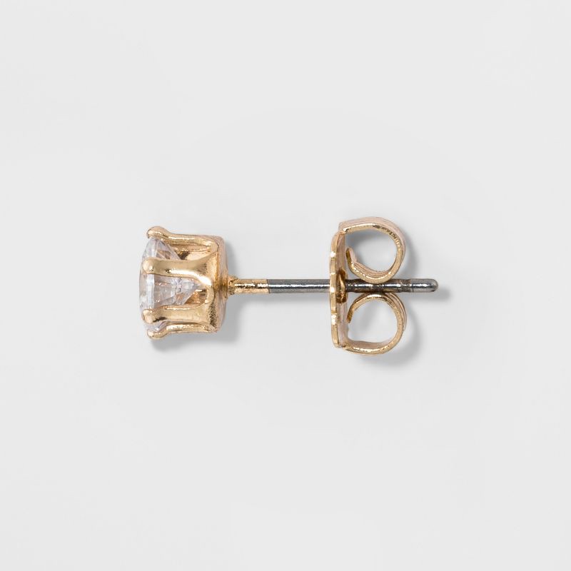 slide 2 of 2, Stud Earring Set 3pk - A New Day™ Gold/Silver: Hypoallergenic Glass & Brass, Nickel-Free Metal, 3 ct