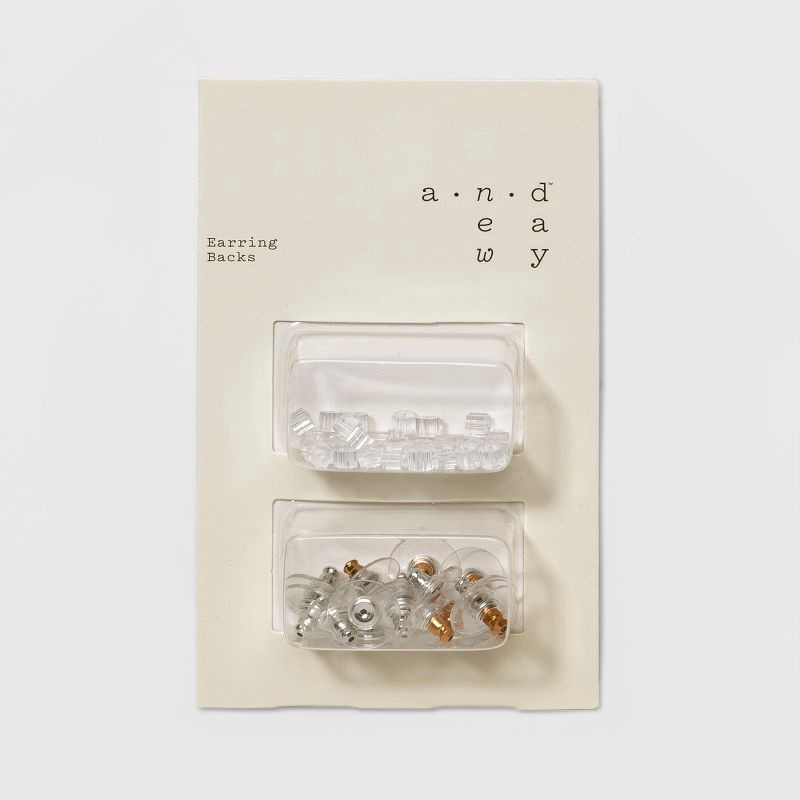 slide 1 of 2, Multi Parts Rubber Disc Earring Back - A New Day™ Clear: Jewelry Accessories, Plastic, Aluminum, Rubber, 58 Pack, 58 ct