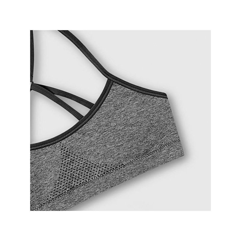 slide 3 of 3, Hanes Girls' 2pc Seamless Foam Strappy Back Wirefree Bralette - Gray/Black S, 2 ct