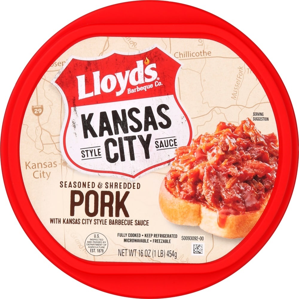 slide 1 of 1, Lloyd's Barbeque Company Kansas City Shredded Pork, 16 oz