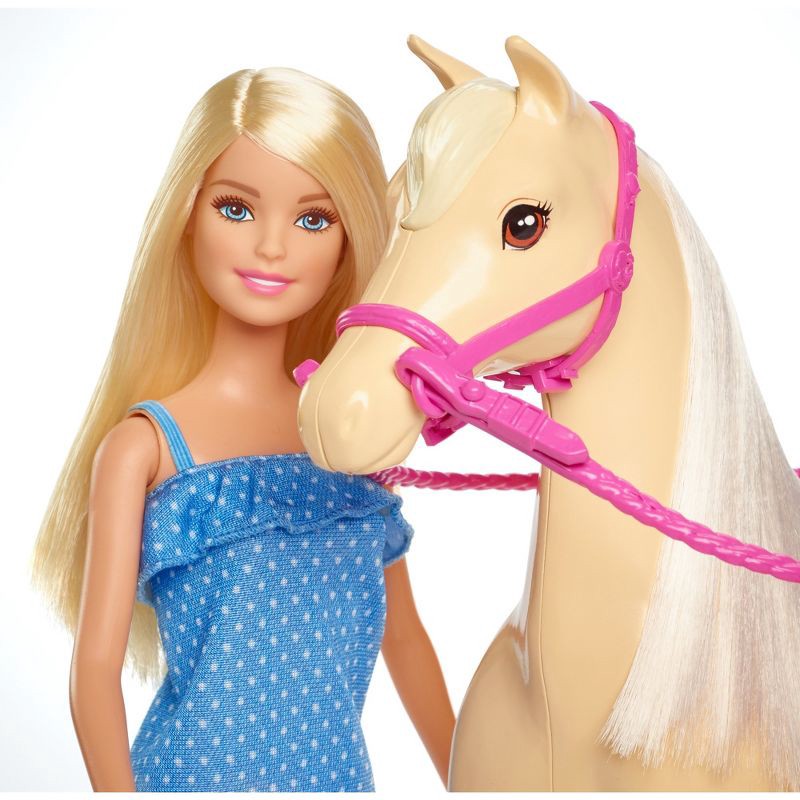 slide 5 of 8, Barbie Doll & Horse - Blonde, 1 ct