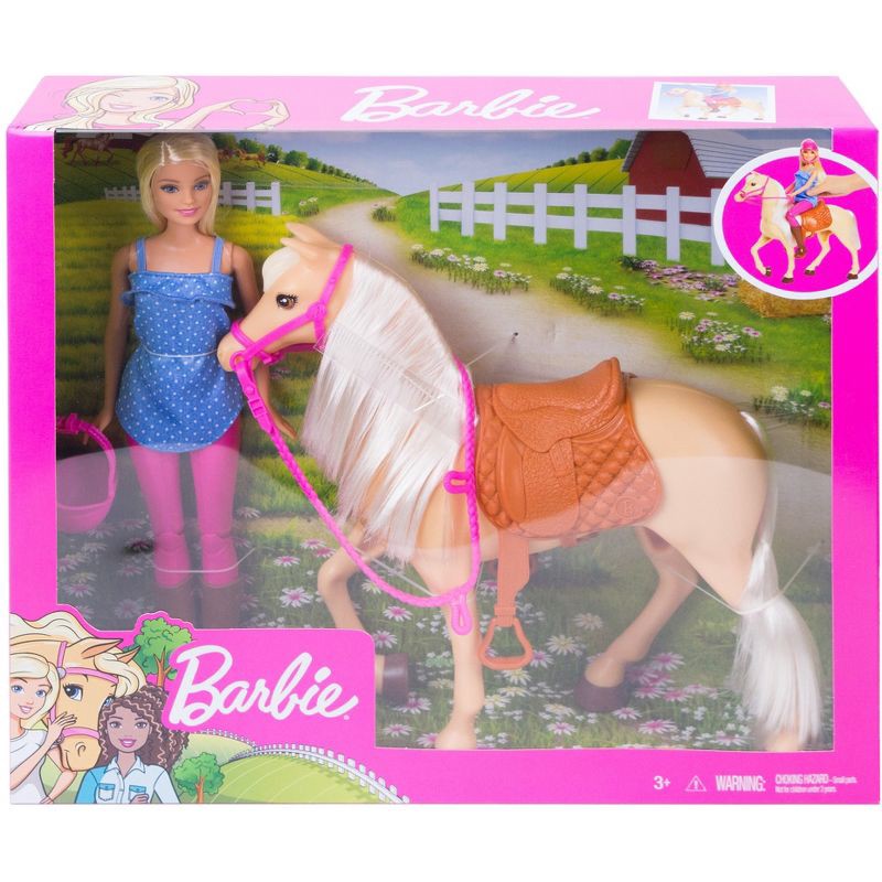 slide 2 of 8, Barbie Doll & Horse - Blonde, 1 ct