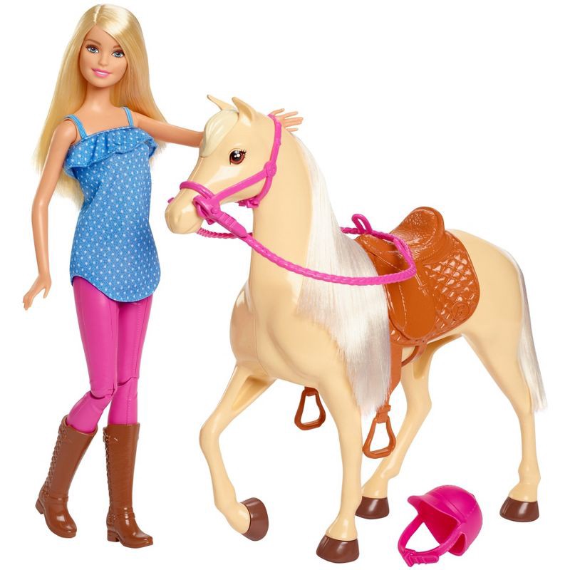 slide 1 of 8, Barbie Doll & Horse - Blonde, 1 ct