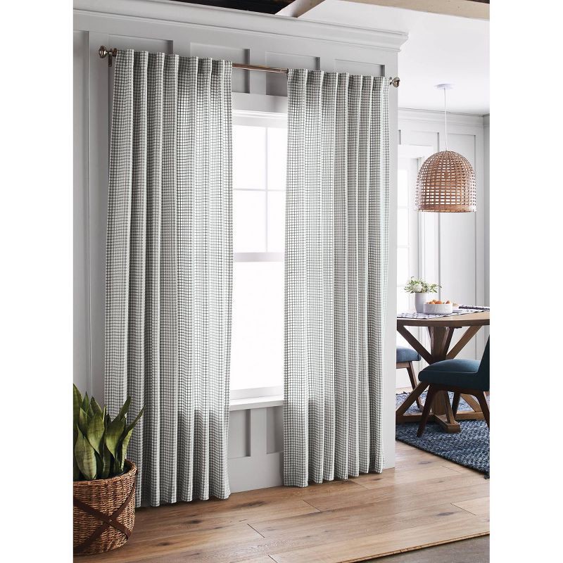 slide 2 of 2, 54"x84" Light Filtering Honeycomb Curtain Panel Gray - Threshold™: Pin Striped, Traditional Style, Cotton & Rayon, 1 ct