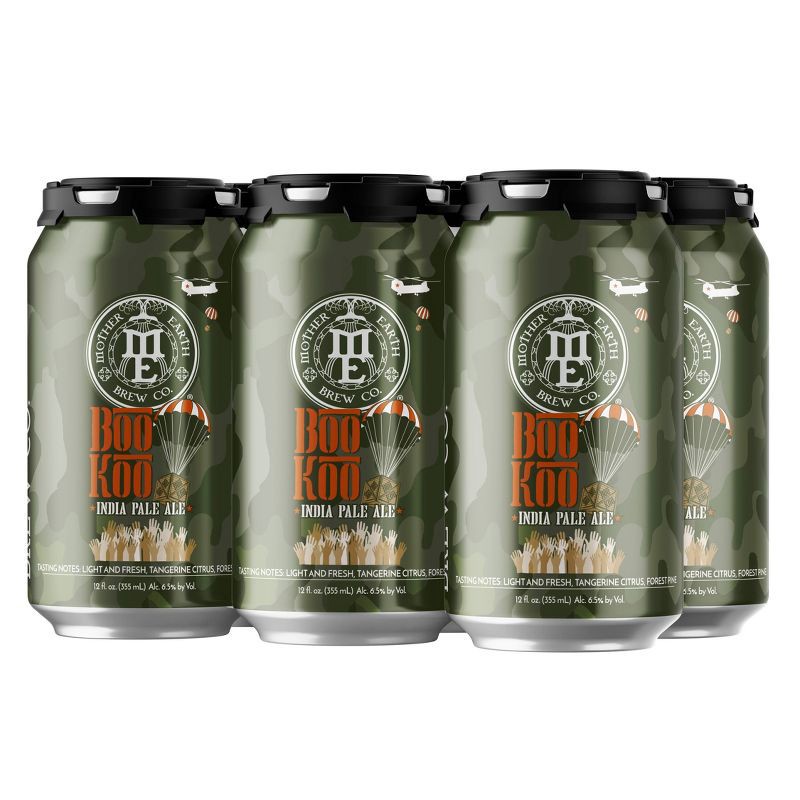 slide 1 of 3, Mother Earth Brewing Mother Earth Boo Koo IPA Beer - 6pk/12 fl oz Cans, 6 ct; 12 fl oz