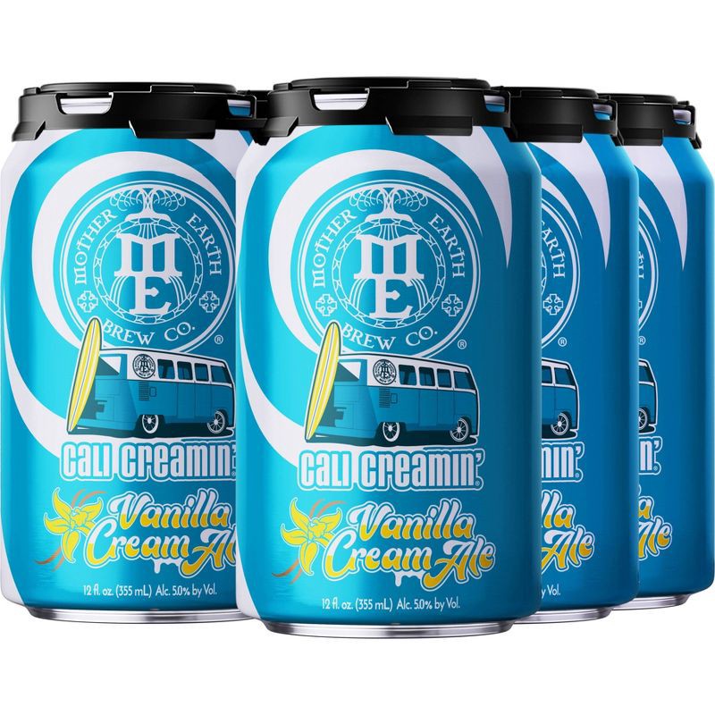 slide 1 of 3, Mother Earth Brewing Mother Earth Cali Creamin' Vanilla Cream Ale Beer - 6pk/12 fl oz Cans, 6 ct; 12 fl oz