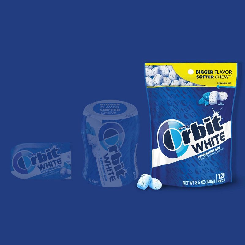 slide 3 of 7, Orbit White Peppermint Gum - 8.5oz/120ct, 8.5 oz, 120 ct