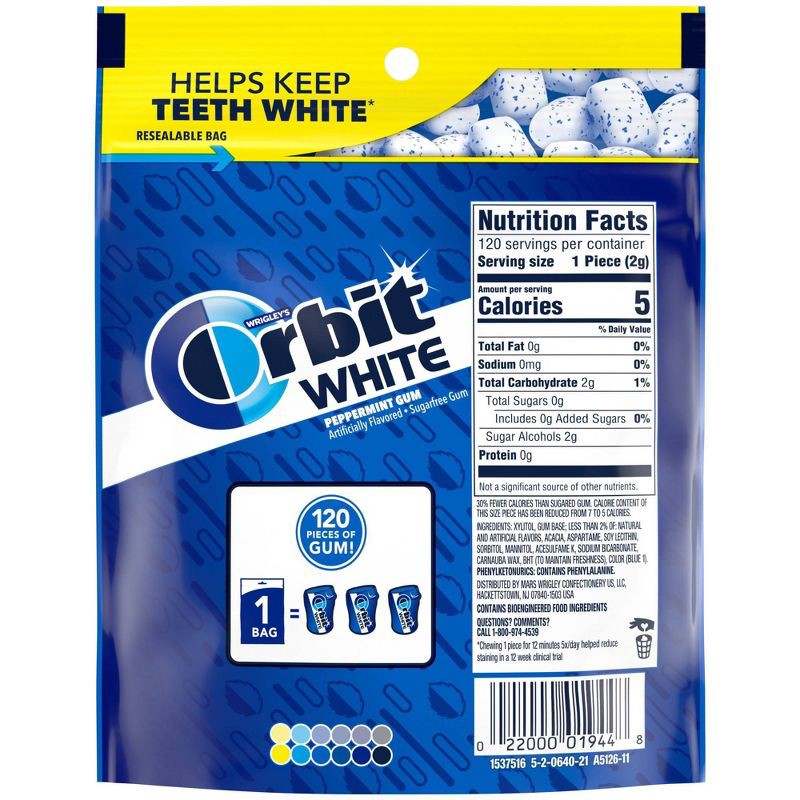 slide 4 of 9, Orbit White Peppermint Gum Bulk - 8.5oz/120ct, 8.5 oz, 120 ct