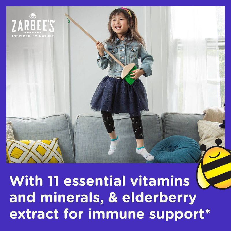 slide 2 of 9, Zarbee's Kid's Complete Multivitamin + Immune Support Gummies, 13 Essential Vitamins - Berry -70ct, 70 ct