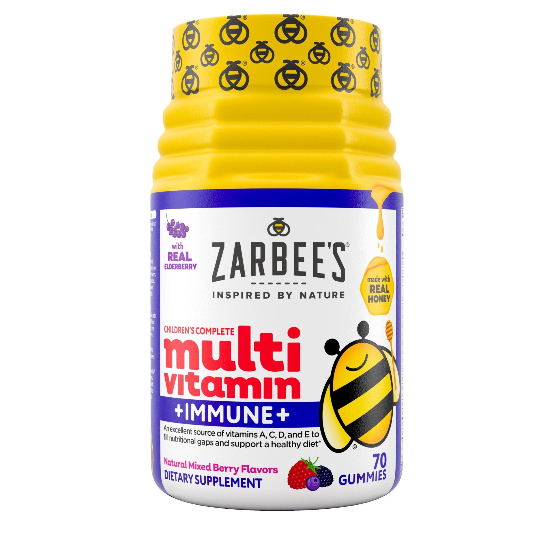 slide 1 of 7, Zarbee's Naturals Children's Complete Multivitamin + Immune Gummies - Natural Mixed Berry - 70ct, 70 ct
