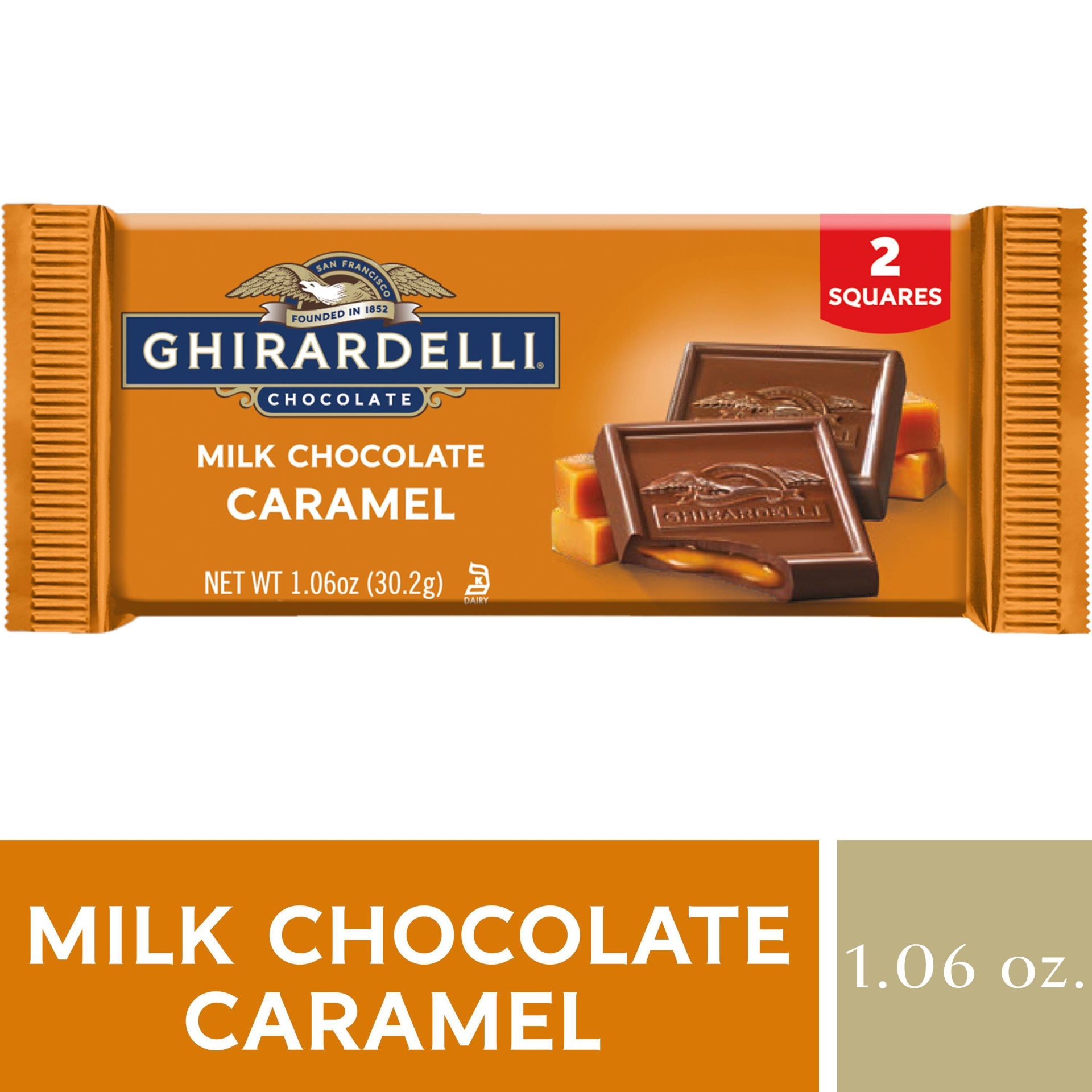 slide 1 of 5, Ghirardelli Caramel Milk Chocolate, 1.06 oz