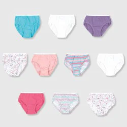 Hanes Toddler Girls' Cotton Briefs 10pk - Colors Vary 4T: Lightweight Mid Rise Pull-On Underwear
