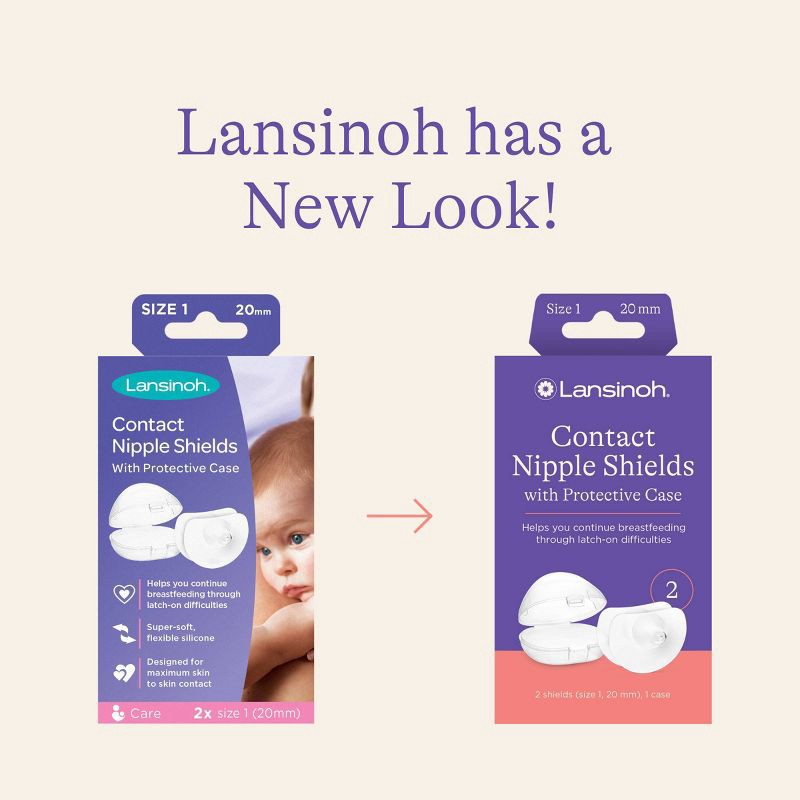 slide 2 of 10, Lansinoh Contact Nipple Shield with Case - 20mm - 2ct, 2 ct