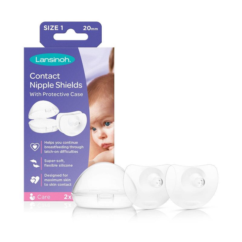 slide 1 of 10, Lansinoh Contact Nipple Shield with Case - 20mm - 2ct, 2 ct