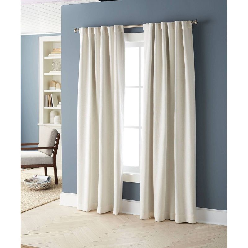slide 3 of 3, 50"x84" Blackout Aruba Window Curtain Panel Sour Cream - Threshold™: Recycled Polyester, Solid Drapes, Indoor Use, 1 ct