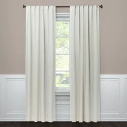 50"x84" Blackout Aruba Window Curtain Panel Sour Cream - Threshold™: Recycled Polyester, Solid Drapes, Indoor Use