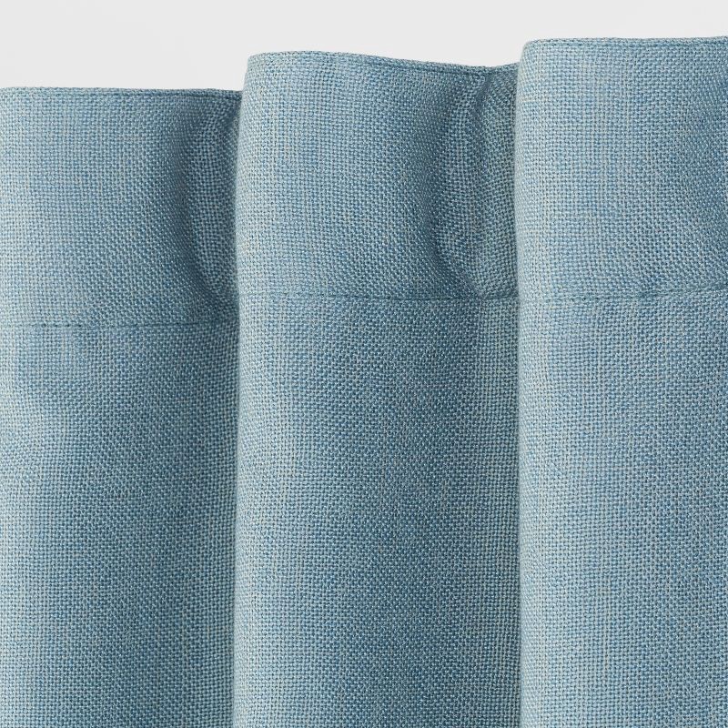 slide 2 of 3, 50"x84" Blackout Aruba Window Curtain Panel Blue - Threshold™: Recycled Polyester, Traditional Style, OEKO-TEX Certified, 1 ct
