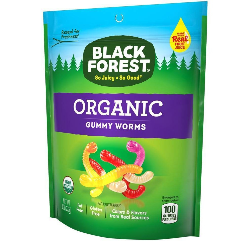 slide 2 of 4, Black Forest Organic Gummy Worms, 8 oz