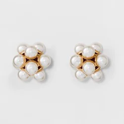 Simulated Pearl Stud Earrings - A New Day™ Gold: Nickel-Free, Post Closure, Zinc Material
