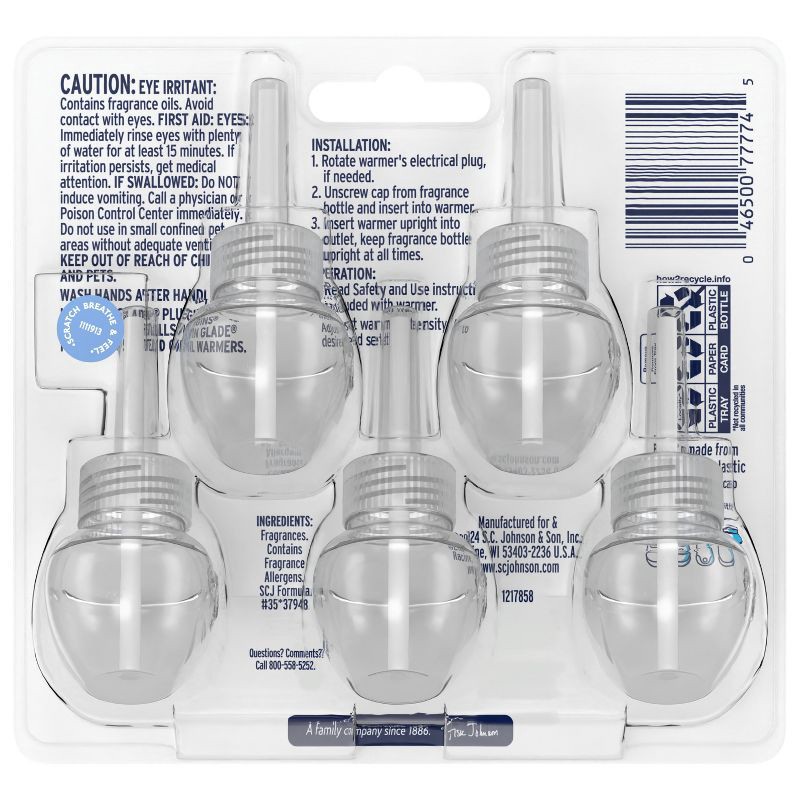 slide 3 of 17, Glade Air Freshener Plug Ins Scented Oil Diffuser Refills - Clean Linen - 3.35 fl oz/5pk, 5 ct; 3.35 fl oz
