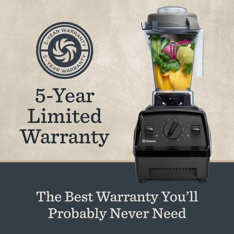slide 9 of 12, Vitamix Explorian Series E310 10 Speed Blender Black: 1400W, 48oz Capacity, Stainless Steel Blades, Overheat Protection, 48 oz