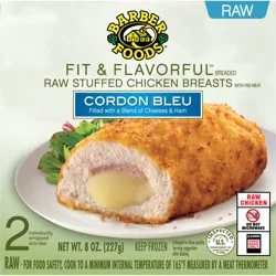 Barber Foods Fit & Flavorful™ Stuffed Chicken Breasts Cordon Bleu, 2 Count