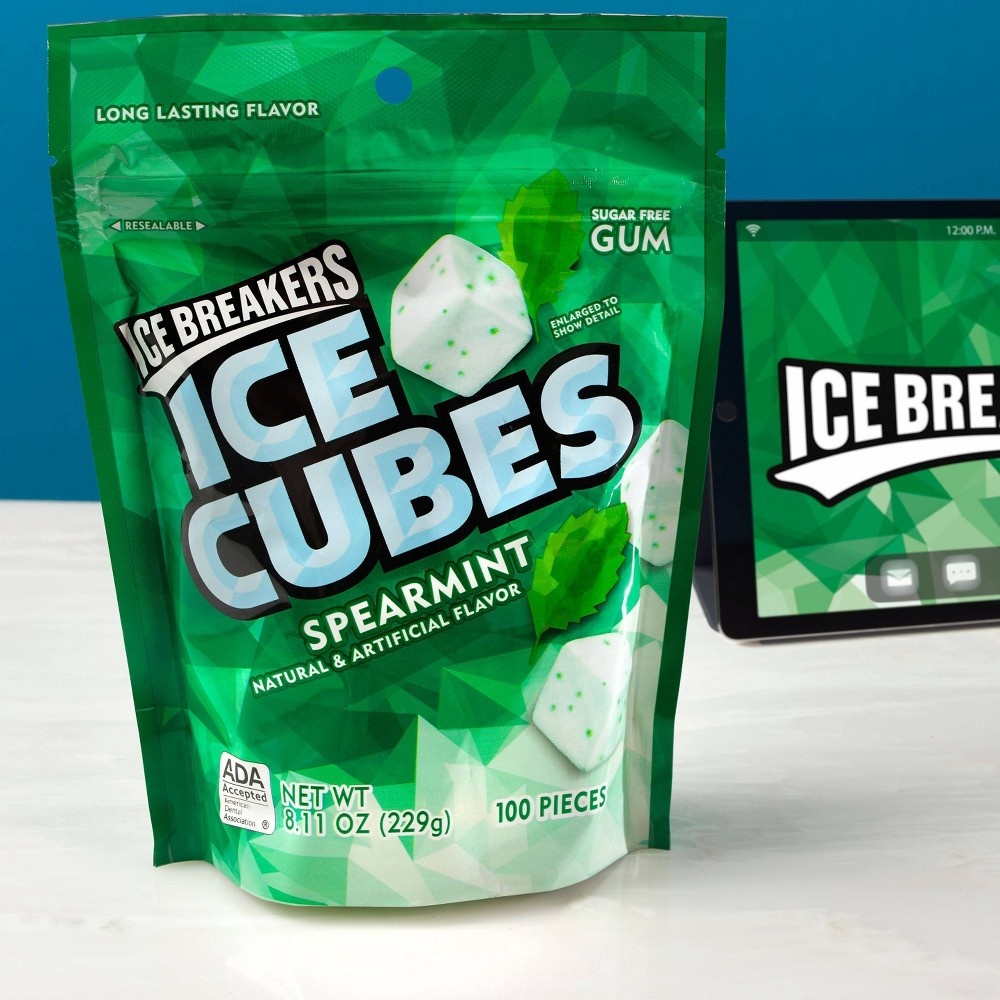slide 4 of 6, Ice Breakers Ice Cubes Spearmint Gum, 8.11 oz, 100 ct