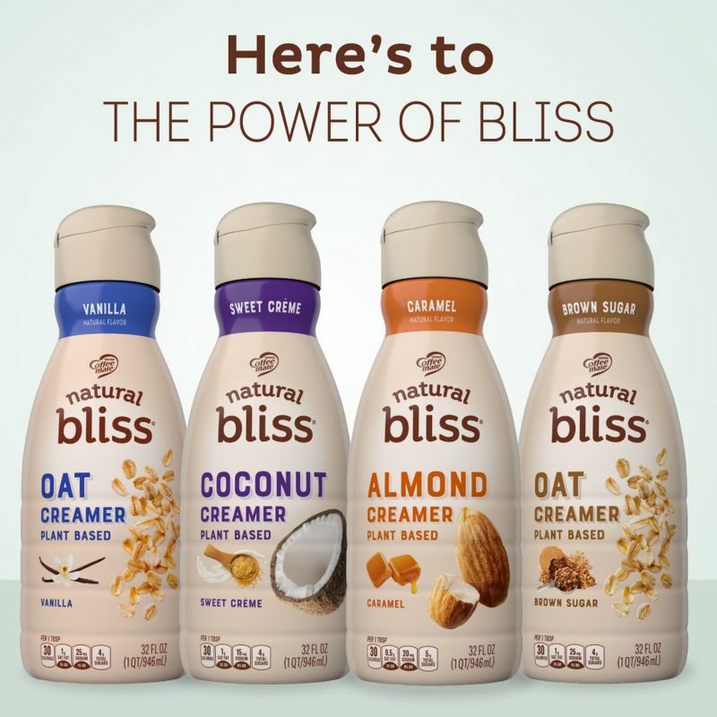 slide 4 of 9, Coffee mate Natural Bliss Vanilla Almond Milk Creamer - 32 fl oz (1qt), 32 fl oz, 1 qt