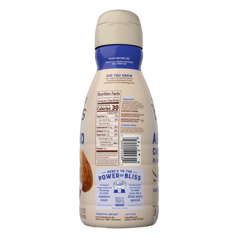 slide 4 of 9, Coffee mate Natural Bliss Vanilla Almond Milk Creamer - 32 fl oz (1qt), 32 fl oz, 1 qt