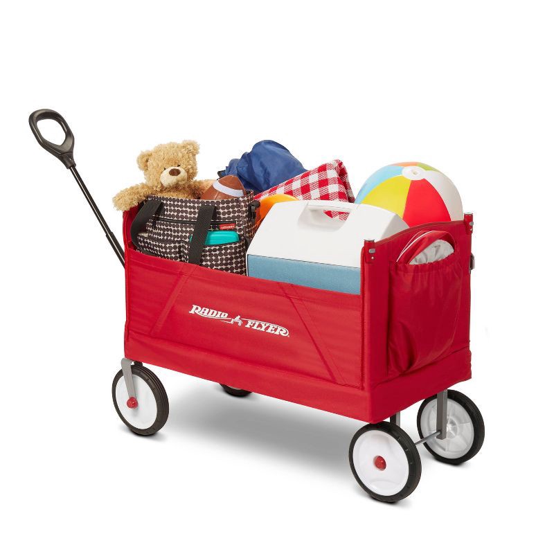 slide 5 of 7, Radio Flyer 3 in 1 EZ Fold Wagon with Canopy - Red, 1 ct