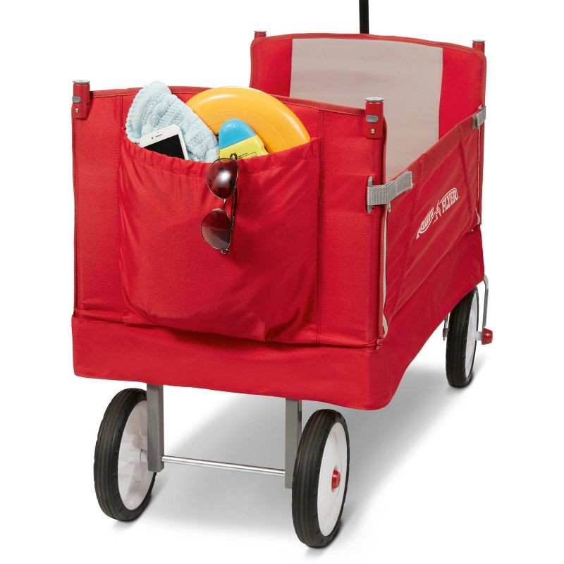 slide 6 of 7, Radio Flyer 3 in 1 EZ Fold Wagon with Canopy - Red, 1 ct